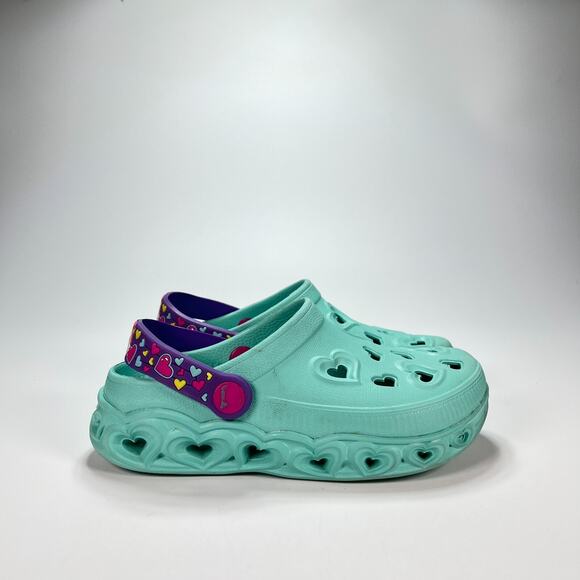 Skechers Classic Mint Green Light Hearted Unicorn & Suns Casual Clogs Kid Size 1 - Picture 1 of 11